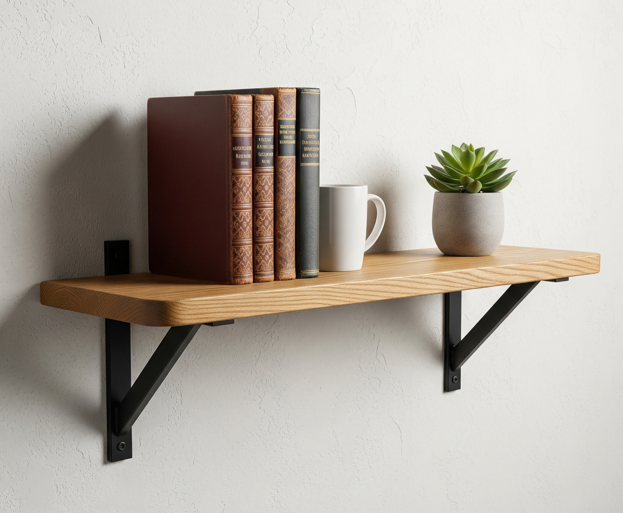 Oak shelves