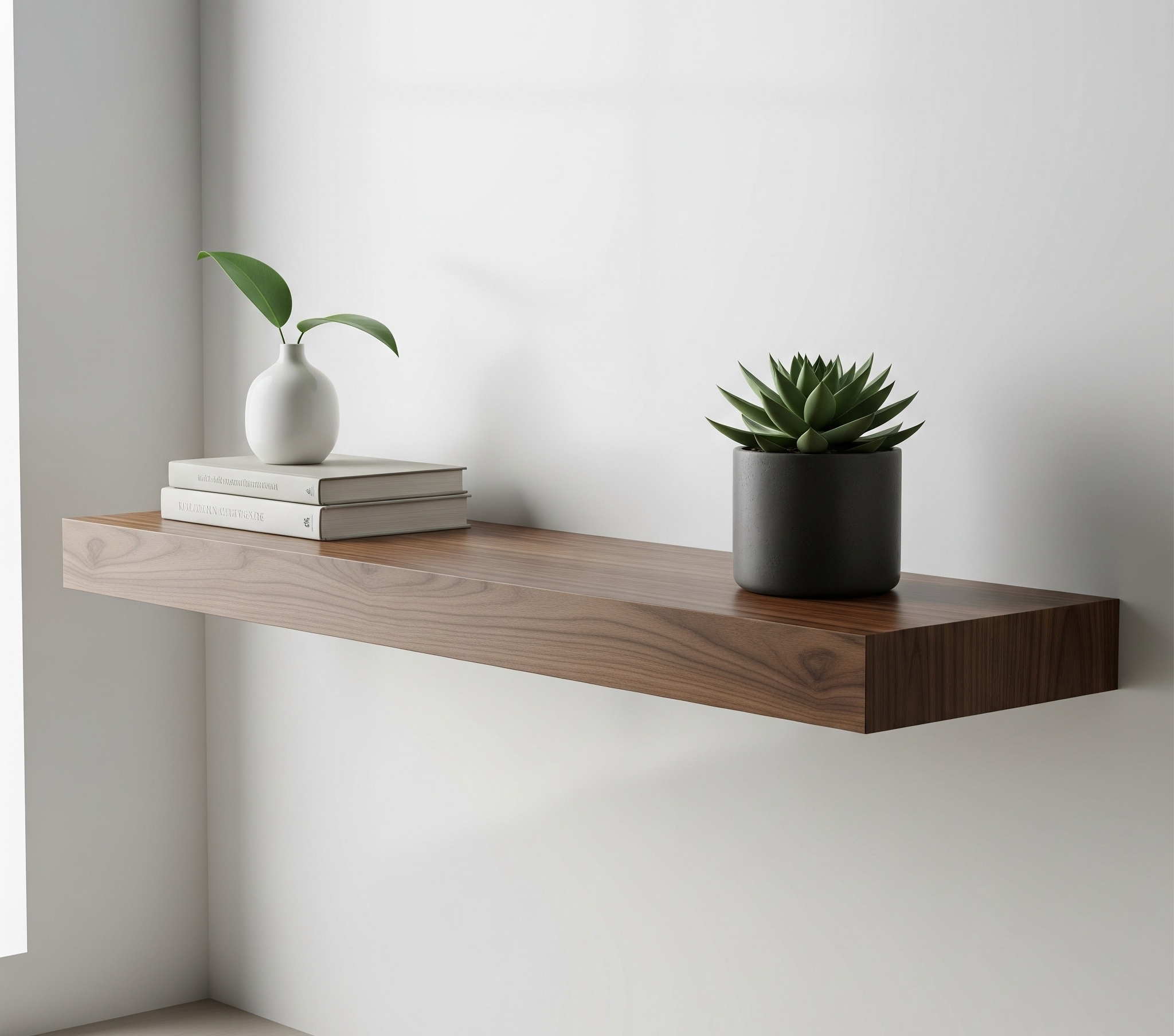 Walnut Floating shelves
